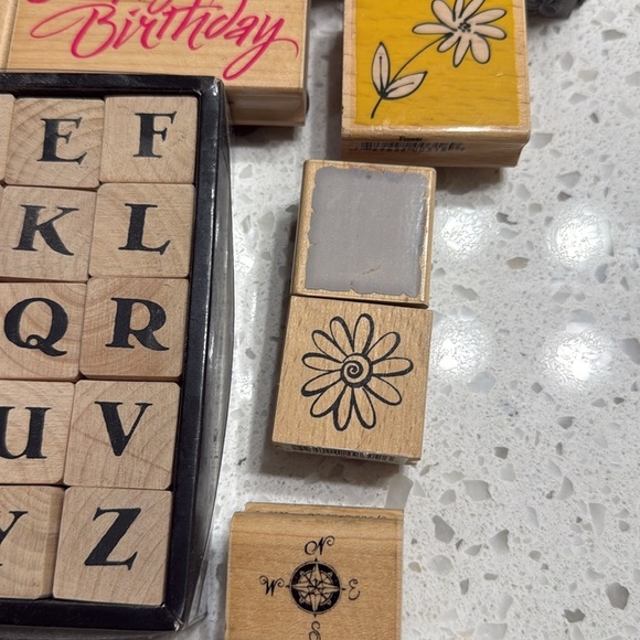 Alphabet and Decorative Stamp Set 5 alphabet 12 misc stamps love thank you snow - Picture 5 of 5